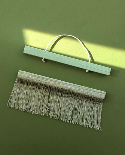 Hanging Fringed Frame - Pastel Green