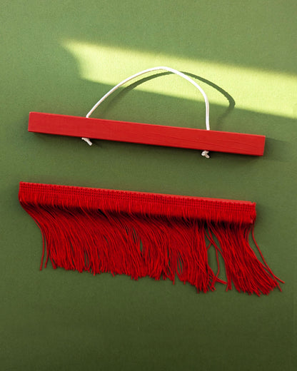 Hanging Fringed Frame - Red