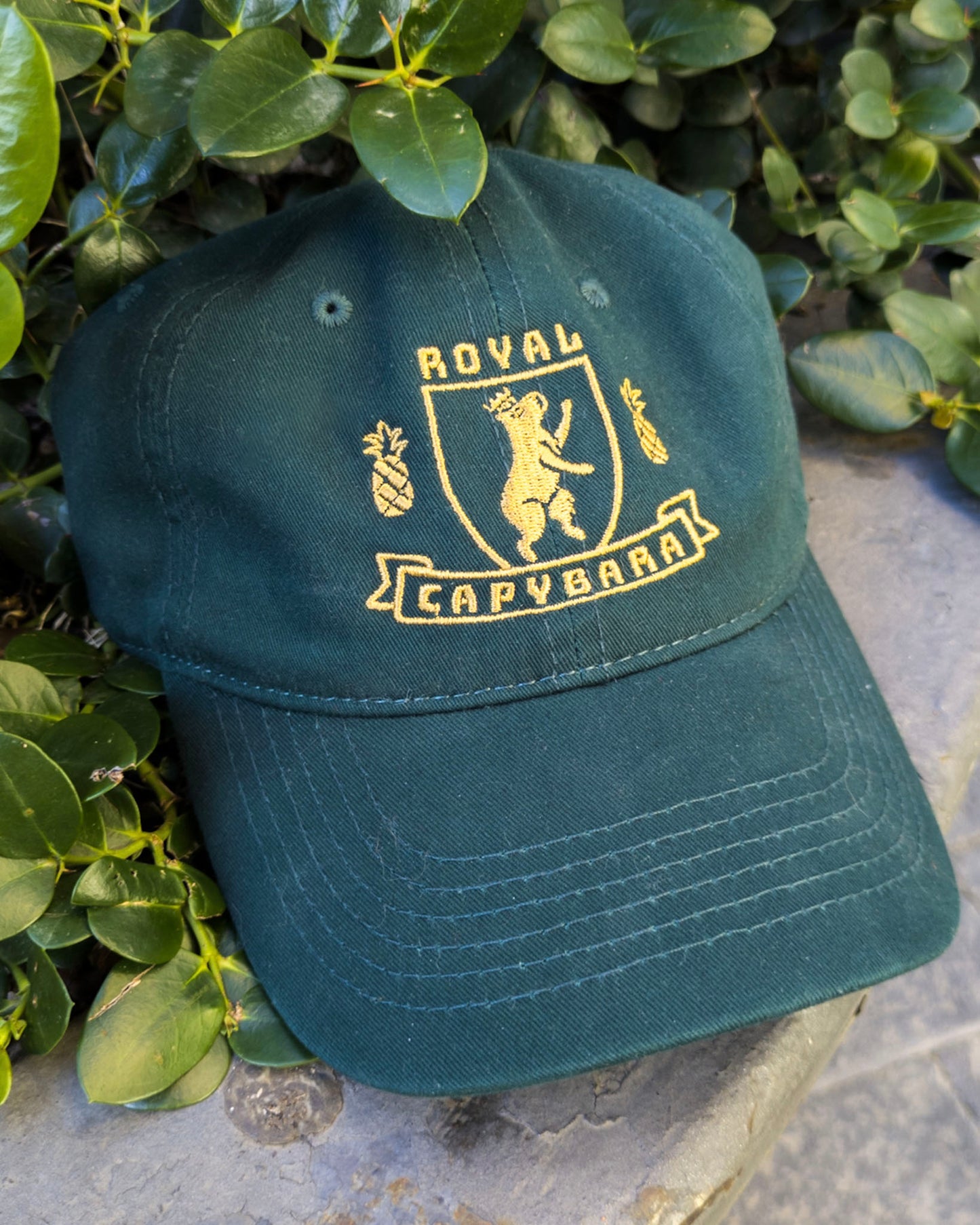 Royal Capybara Cap | Dark Green and Gold