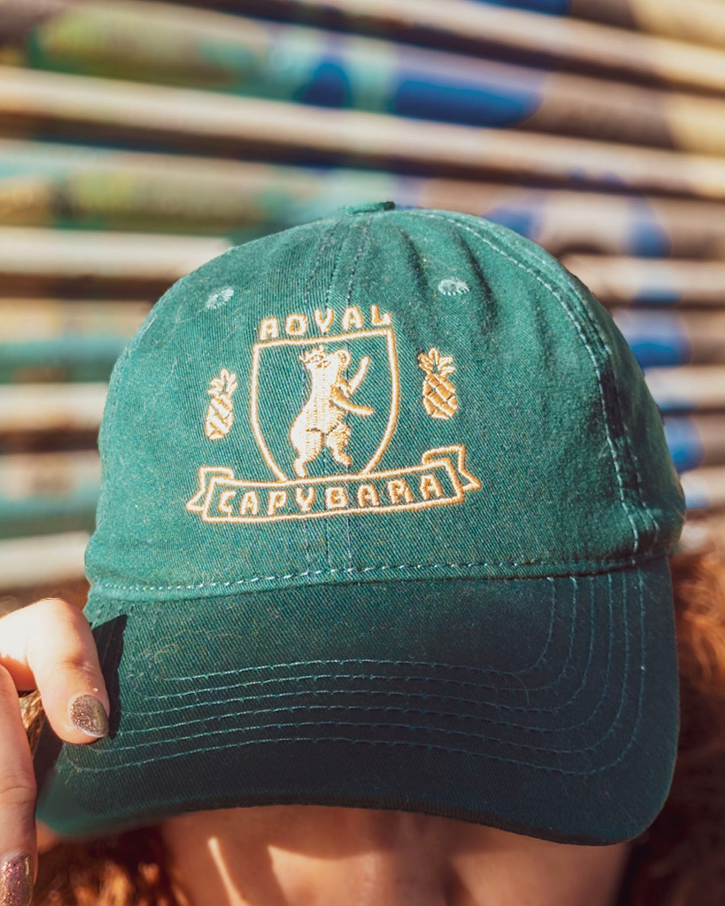 Royal Capybara Cap | Dark Green and Gold