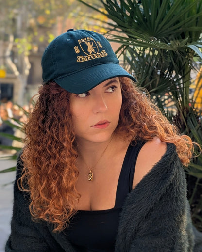 Royal Capybara Cap | Dark Green and Gold